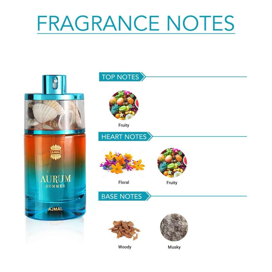 Ajmal Aurum Summer Eau De Parfum 75ml Long Lasting Fragrance