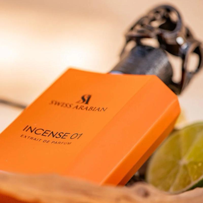 Incense 01 Swiss Arabian 50ml Extrait de Parfum Frankincense juniper rum fig lily almond hazelnut vanilla dark chocolate sandlewood unisex perfume